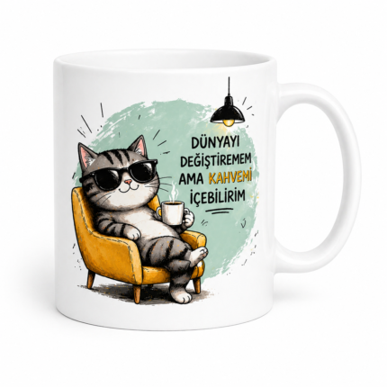 Kahve Keyfi Kedi Kupa