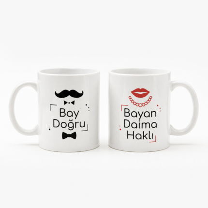 Bay Doğru Bayan Haklı Çift Kupa