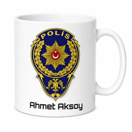 Polis Amblem Kişiye Özel Kupa