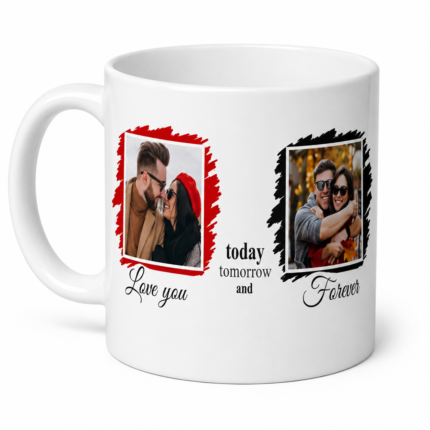Fotoğraflı Love You Forever Tasarımlı Kupa