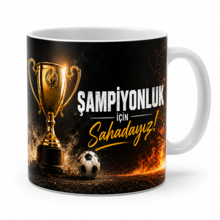 Şampiyonluk İçin Sahadayız Futbol Temalı Kupa