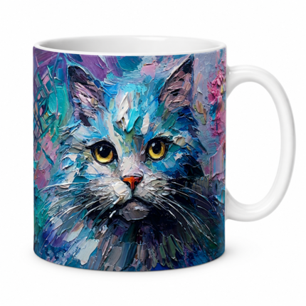 Sanatsal Kedi Portre Kupa