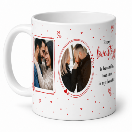 Love Story Temalı Fotoğraflı Romantik Kupa